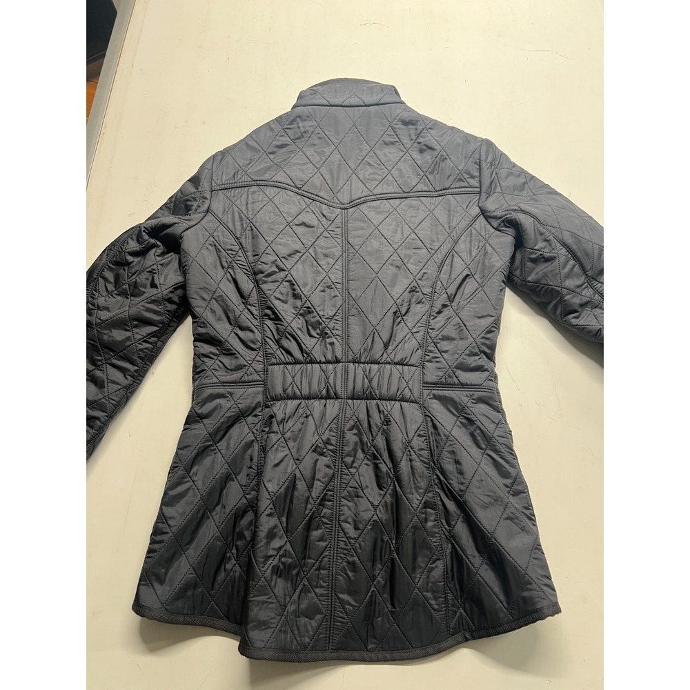 Barbour Cavalry Polarquilt Quilted Jacket Black Button Fleece Lined Women Sz 4 - Picture 9 of 9